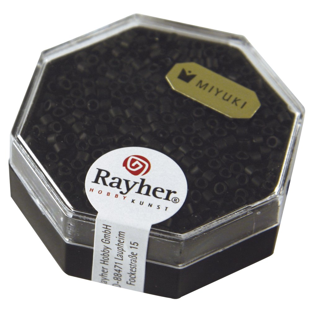 RAYHER "Delica Rocailles Metallic Mat, Black, 2.2 mm