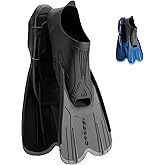 Cressi Adult Short Light Swim Fins with Self-Adjustable Comfortable Full Foot Pocket - Perfect for Traveling - Agua Short: Made in Italy