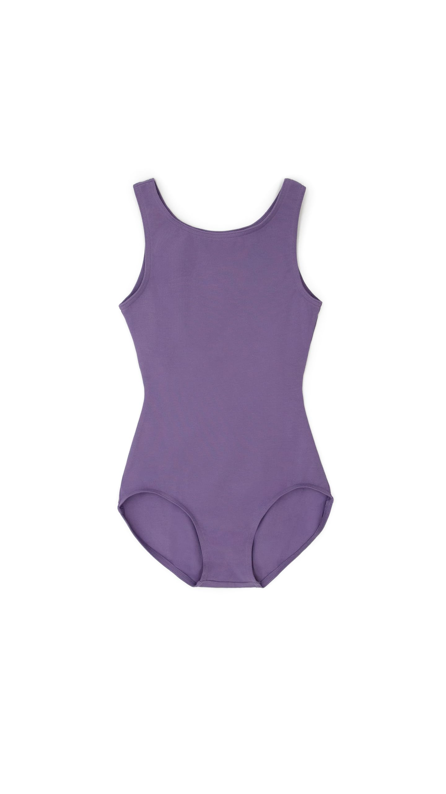 Cotton Classic High-Neck Tank Leotard, Dark Lavender, Small Image