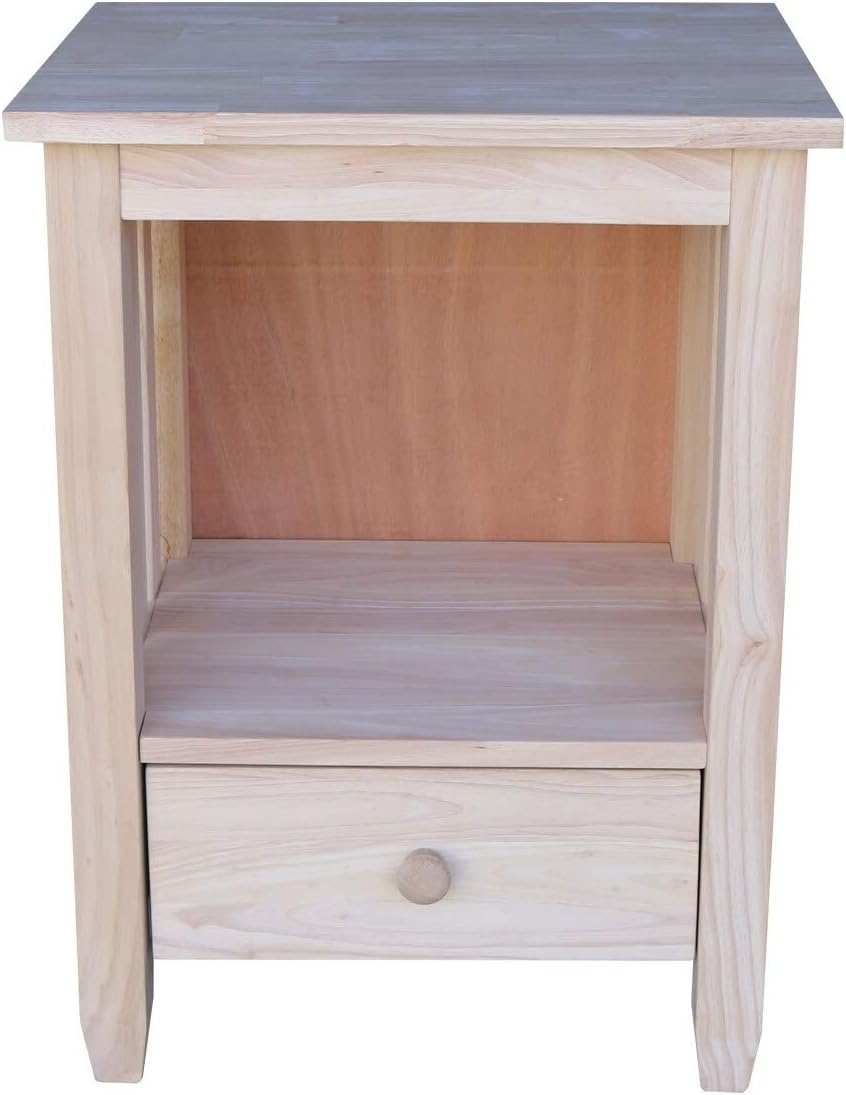 tall end table with shelves on Unfinished International Concepts Mission Tall End Table