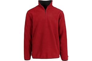 JH DESIGN GROUP Men’s Quarter Zip Thermal Fleece Pullover Long Sleeve Sweatshirt Mid Weight Sweater in 6 Colors