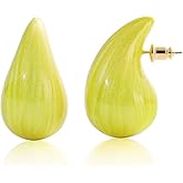 LAYWAF Big Hoop Earrings for Women Trendy, Teardrop Dangle Earrings Jewelry, Hypoallergenic 22K Gold Plated Stainless Steel Posts, Nickel Free Chunky Stud Earrings, Designer Duped Jewelry