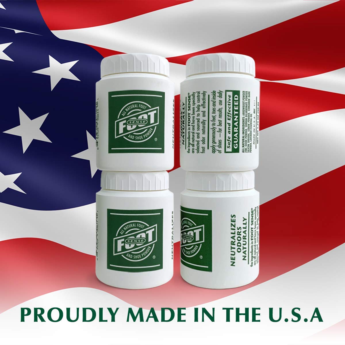 Natural Shoe Deodorizer Powder, Foot Odor Eliminator & Body Powder- for Smelly Shoes, Stinky Feet, Body Freshener. Use on Kids & Adults. Talc Free, Made in USA - FOOT SENSE (4 Pack - 50G) : Beauty