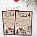 Hadley Designs 25 Plaid Woodland Holiday Invitations, Rustic Kraft Christmas, New Years, Dinner Party Invite, Mountain Adult Kid Birthday Festive Event Themed Card