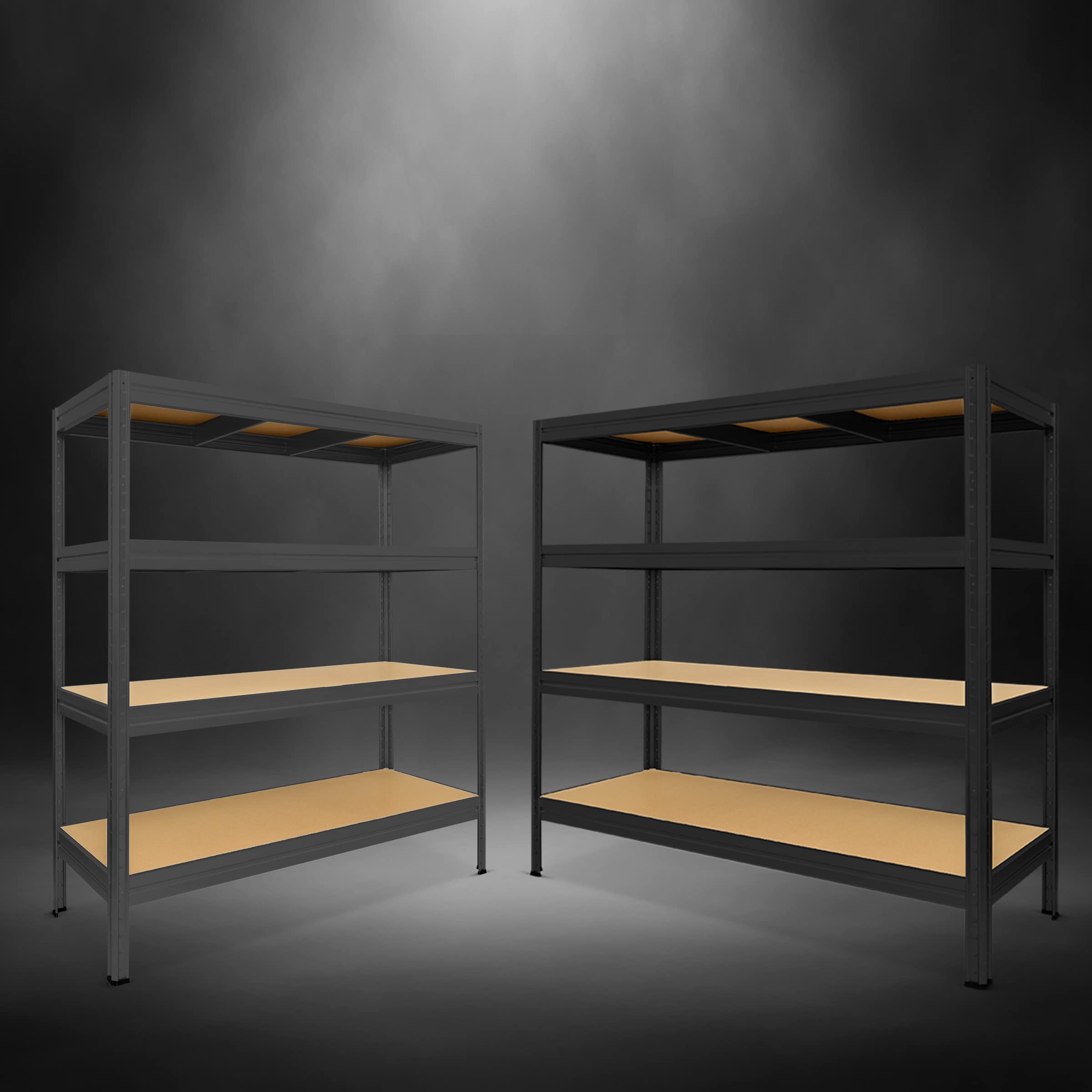 HEMMDAL Schwerlastregal Typ L - HxBxT 177 x 160 x 60 cm - Graphitgrau - 2.400 kg Tragkraft - Steckregal mit 4 Böden - 600 kg Fachlast - Made in EU - stabiles Metallregal - Lagerregal - Werkstattregal 5