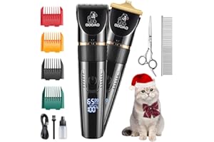 Gooad Cat Grooming Kit, Cordless Shaver for Matted Fur, Hair Trimmer for Long Hair, Low Noise Paw Trimmer, Quiet Pet Clippers for Cats and Dogs