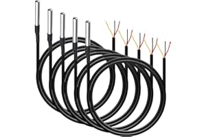 Beenlen Waterproof DS18B20 Temperature Sensor, Digital Temperature Thermal Cable Temperature Range (-55℃~ +125℃) Digital Temp