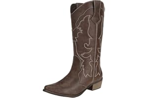 SheSole Ladies Cowgirl Cowboy Boots for Women Wide Calf Fashion Western Shoes