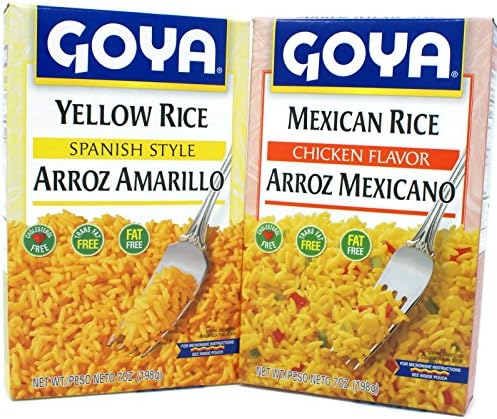 Variety Pack - Goya Packaged Rice (7 oz) - Mexican Chicken Flavored, Yellow Spanish Style