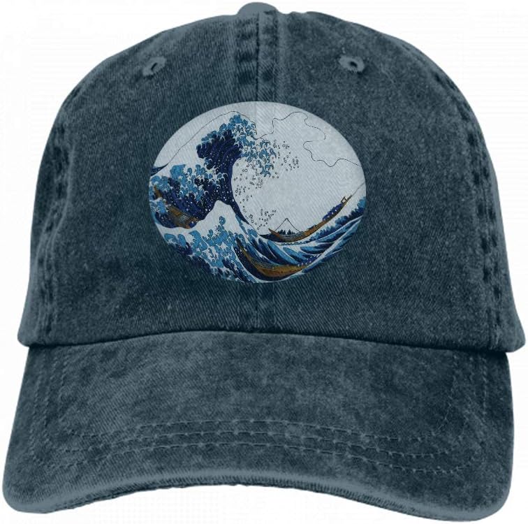 Xunulyn Adjustable Contrast Color Hip Hop Baseball Hats Hokusai s Great Wave Kanagawa Adult Coloring Page Hokusai s Great Wave Kanagawa Adult Coloring Page