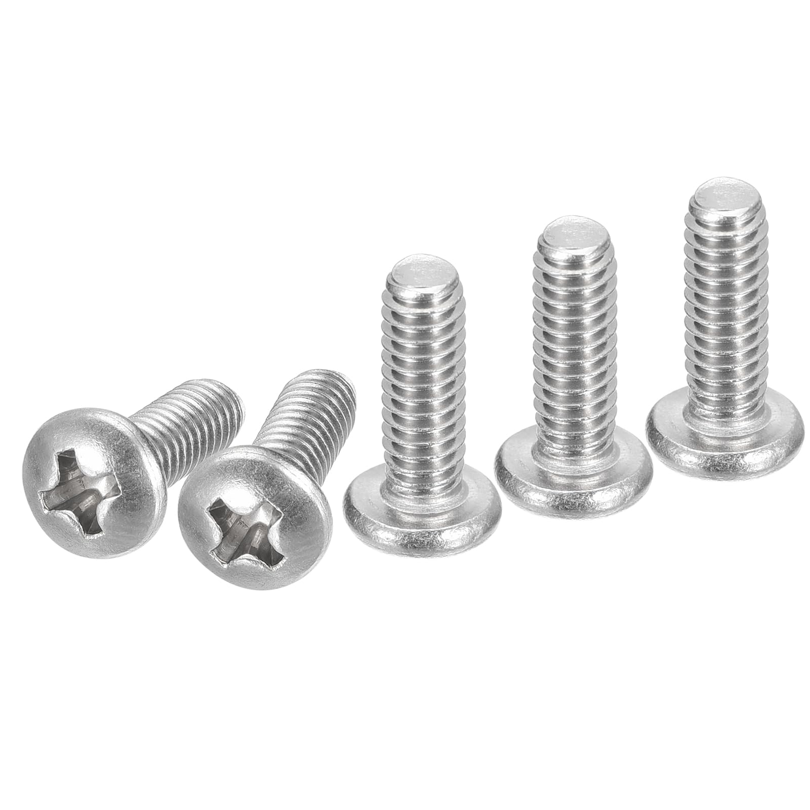 DTGN #8-32x1/2" Pan Head Machine Screws, 200Pcs 304 Stainless Steel, Phillips Drive, UNC Full Thread, Bright Finish, Screws Bolts Kit