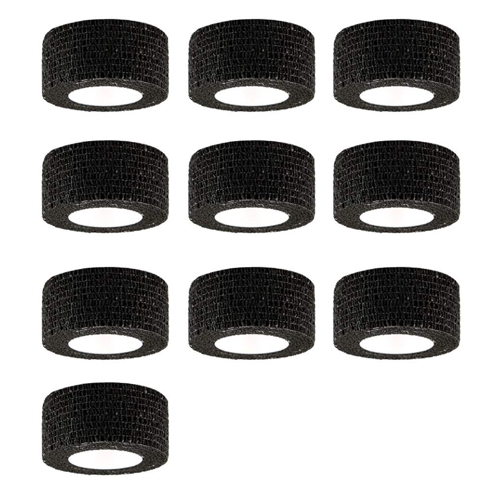 Mintice 10 X Self Adhesive Cohesive Wrap Bandages Strong Elastic First Aid Tape Black Color for Wrist Ankle Sport 4.5mx2.5cm