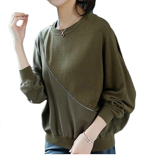 Cromoncent Women Sweater Loose Fit Pullover Knits Hooded Casual Sweatshirts