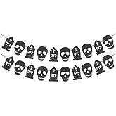 Skull and Tombstone Garland Banner for Death to My 20s Birthday Party Decorations Gothic Bachelorette Party Gothic Wedding Decorations