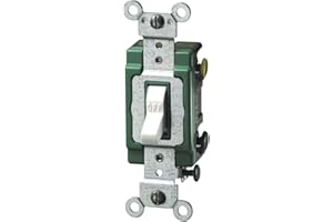 Leviton 3032-2W 30 Amp, 120/277 Volt, Toggle Double-Pole AC Quiet Switch, Extra Heavy Duty Spec Grade, Self Grounding, Back a