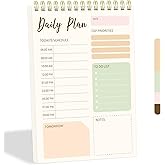 Tlenpo To Do List Notepad, 60 Sheets Daily Planner Notebook Organizer, Portable Spiral Notepad Perfect for Daily Tasks and Goal Setting, Office Products and School Supplies, 5 x 7 Inch