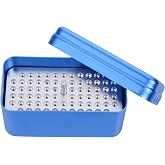 EustomA 72 Holes Burs Holder Blocks Autoclavable Bur Case 4 Color (Blue)