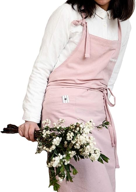 Amazon Saniqueen G ユニセックスで使える ロングワークエプロン 男女兼用 シンプル 無地 カフェユニフォーム タオル付き ピンク エプロン オンライン通販