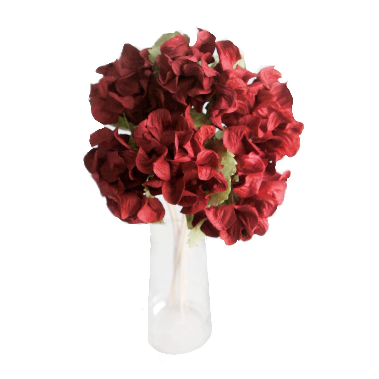 6 Red Hydrangea Mulberry Paper Flower Reed Diffuser for Home Fragrance Aroma Oil by PLawanature
