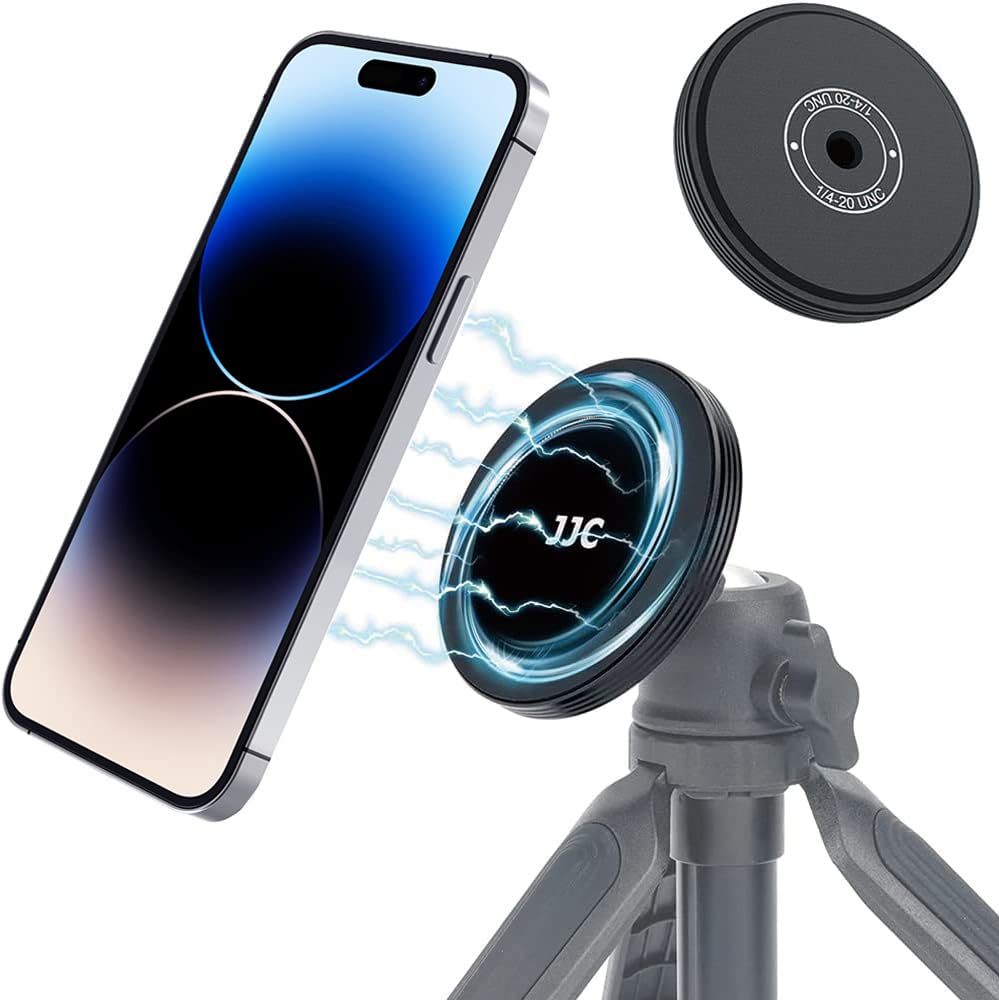 JJC Magsafe Tripod Mount Adapter, Magnetic Phone Tripod Mount Holder for iPhone 17 16 15 14/14 Pro/14 Pro Max/14 Plus 13/13 mini/13 Pro Max/ 12/12 Pro/12 mini/12 Pro Max