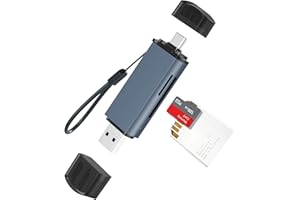 SD Card Reader - USB 3.0 and USB-C to SD/TF Memory Card Adapter, Compatible Mac, MacBook,Computer/PC, Laptop, Phone, Support 