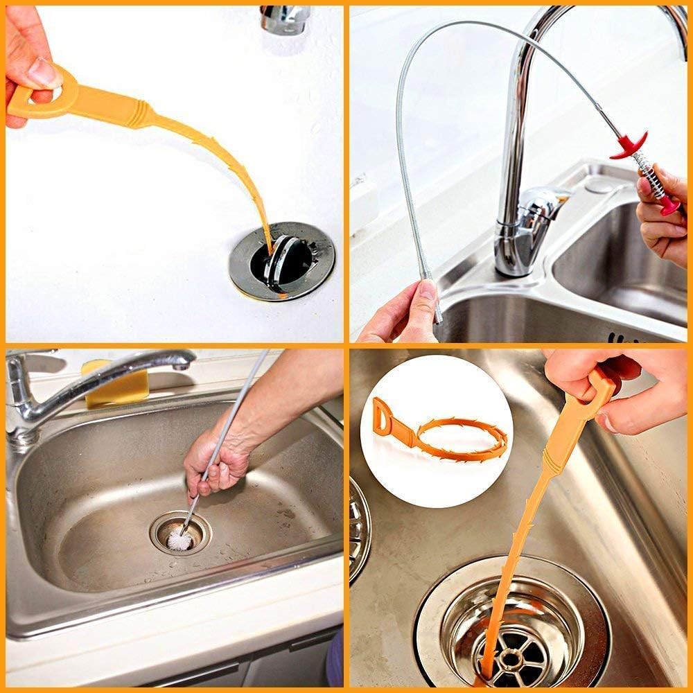 Hofumix Abfluss Schlangen Abfluss Entferner Reinigungswerkzeug Abfluss Augers Waschbecken Abfluss Verstopfen Abfluss Werkzeug Stachelgreifer Spule Pipeline Haken Reiniger Fur Kuche Spule Badewanne 4 Stuck Amazon De Baumarkt