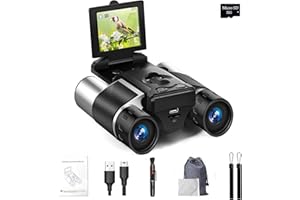 2" LCD HD Digital Binoculars with Camera 10x Optical Zoom 8X Digital Zoom, 32GB 40MP Camera 2.5K Videos Binoculars for Bird W