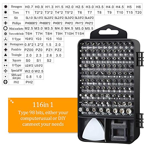 image for ZHONGLI Precision Screwdriver Set, 117 in 1 Magnetic Repair Tool Kit f