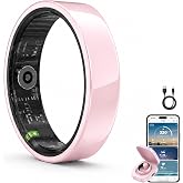 MaxKite Slim Smart Ring for Women, Ceramic Health Fitness Tracker Pink，10# | No Subscription Fee &amp; 5ATM Waterproof, Sleep Tracking, Heart Rate, Blood Oxygen, Activity Tracking, HRV, 5-7 Day Battery Life