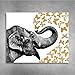 Gold Foil Art Print - Elephant With Gold Foil Butterflies 8x10 inches