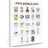 Soccer Gifts Canvas Wall Art Framed Art Football Gifts Football Room Decor Sports Paintings Soccer Coaches Gift Wall Decor Prints Picture for Boys Room Playroom Sports Club Home Decor 11.4×15 inch