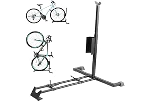YueTong Bike Stand for Vertical Bike Storage,Upright Bicycle Stand Indoor,Standing Bike Rack for Garage Floor,Suit for MTB,Road Bike,Woman Bike and E-bike.