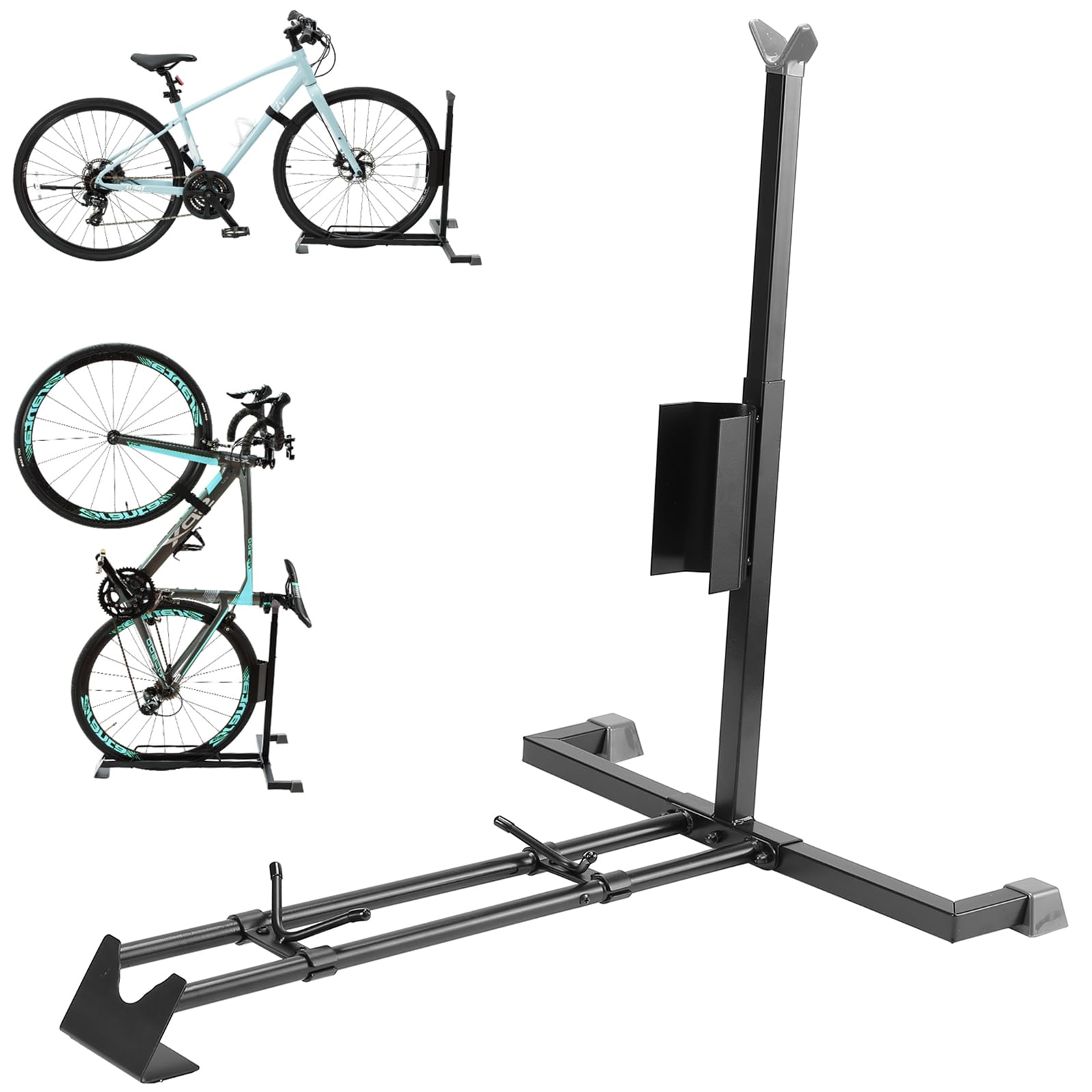 Photo 1 of Bike Stand for Vertical Bike Storage,Upright Bicycle Stand Indoor,Standing Bike Rack for Garage Floor,Suit for MTB,Road Bike,Woman Bike and E-bike.