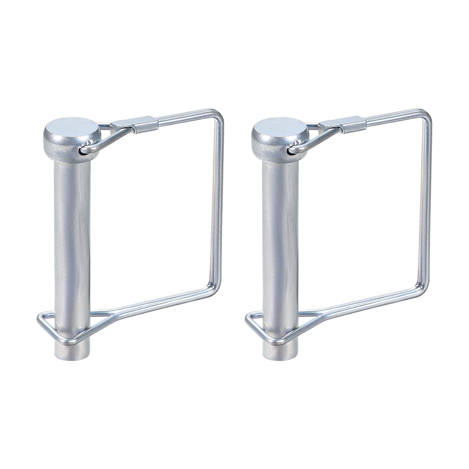 DTGN 10mm x 60mm (DxL) Shaft Locking Pin - 2Pack - Good for Farm Trailers Lawn - Carbon Steel Square Trailer Coupler Pin - Silver Tone