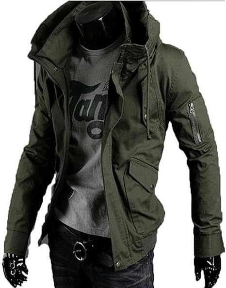 Amazon チビマルコショップメンズ 春 秋 ライダース ジャケット パーカー ジップアップ 重ね着風 長袖 コート コート ジャケット 通販