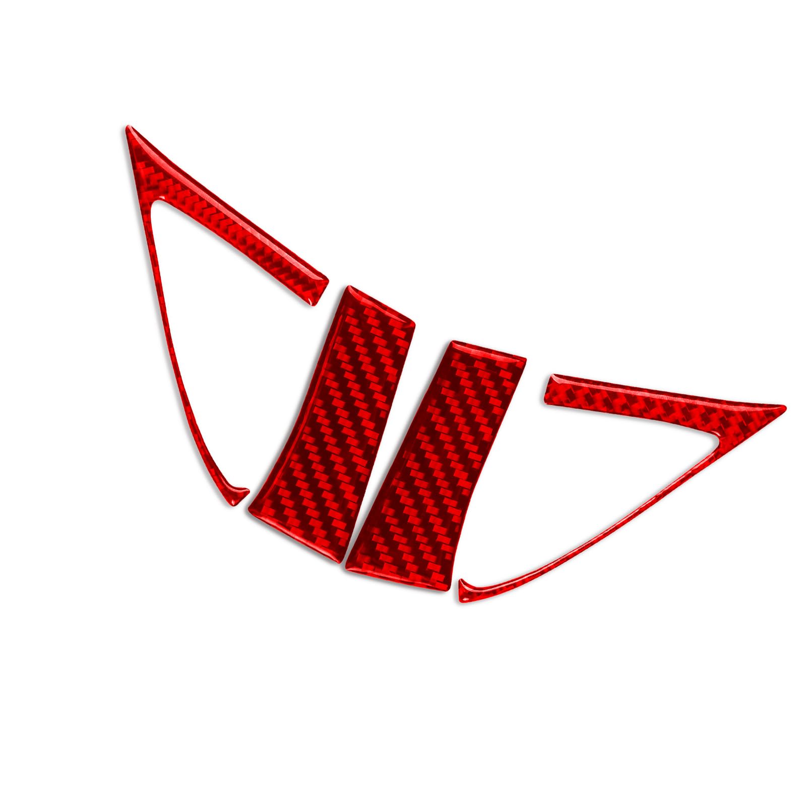 Unifizz A Pillar Speaker Trim Cover Sticker for Ca-m-aro 2010-2015 Red (Carbon Fiber)