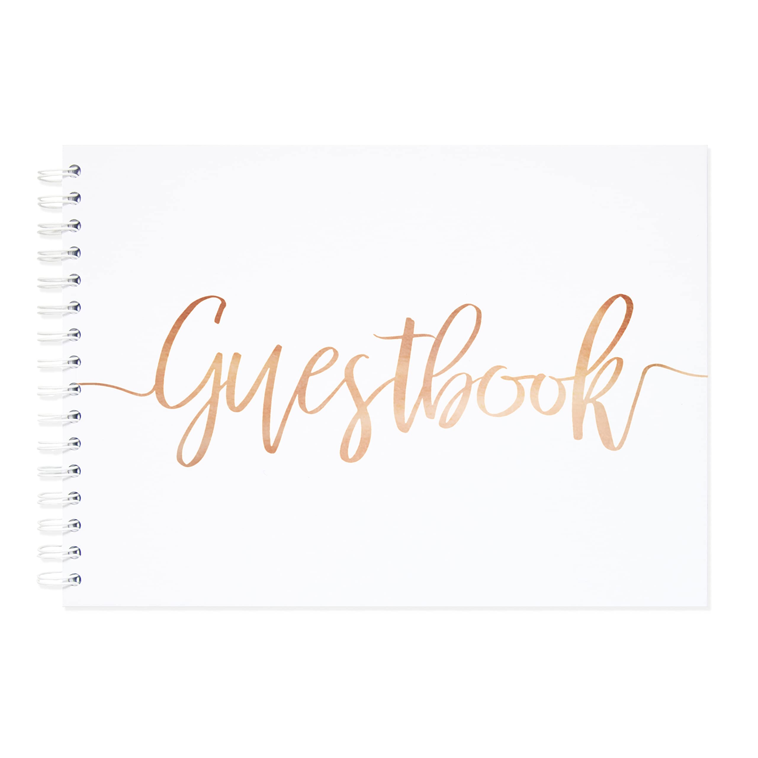 Manta Makes Wedding Guest Book Hardcover Foil Guestbook or Polaroid Book 100 Pages 50 Sheets for guests or visitors to sign at a party, baby shower hen party or life event (Rose Gold)