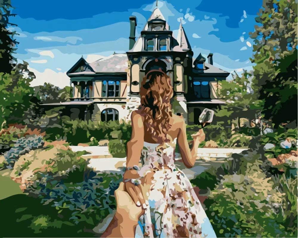 Diy Oil Painting, Full Set of Assorted Color Oil Painting Kit and Brush Accessories -Romantic Couple Hands16 by 20 Inch