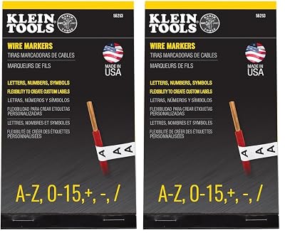 Klein Tools 56253 Wire Marker Book, Black Letters, Numbers, and Symbols (Pack of 2)