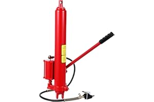 Hydraulic Long Ram Jack, 8 Ton ngine Hoist Cylinder with Air Pump & Clevis Base, Long Ram Jack for Engine Hoists, Garage Cran