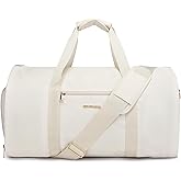 Convertible Carry-On Garment Bag, Hanging Suitcase with Shoe Pouch - 2 in 1 Travel Bag for Women - White