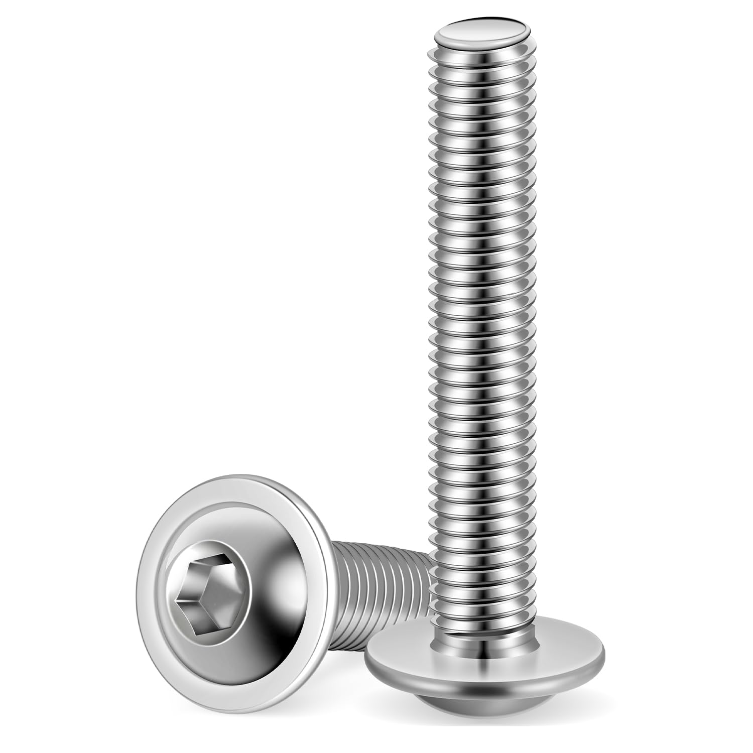 M6 Socket Head Screws 60-Pack M6x25mm Flat Head Screws - 304 Stainless Steel Hex Socket Bolts (Includes 4mm Hex Key) Stainless Steel Socket Cap Screws