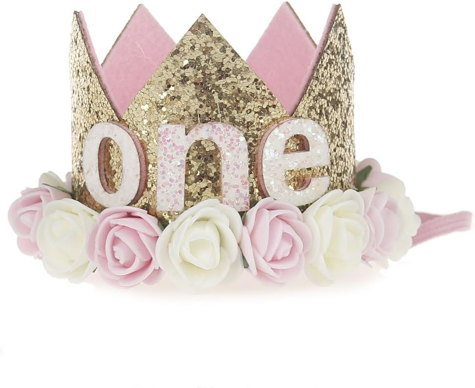 Birthday Crown Tiara Headband Baby Girls Hair Bands Flower Princess Accessories
