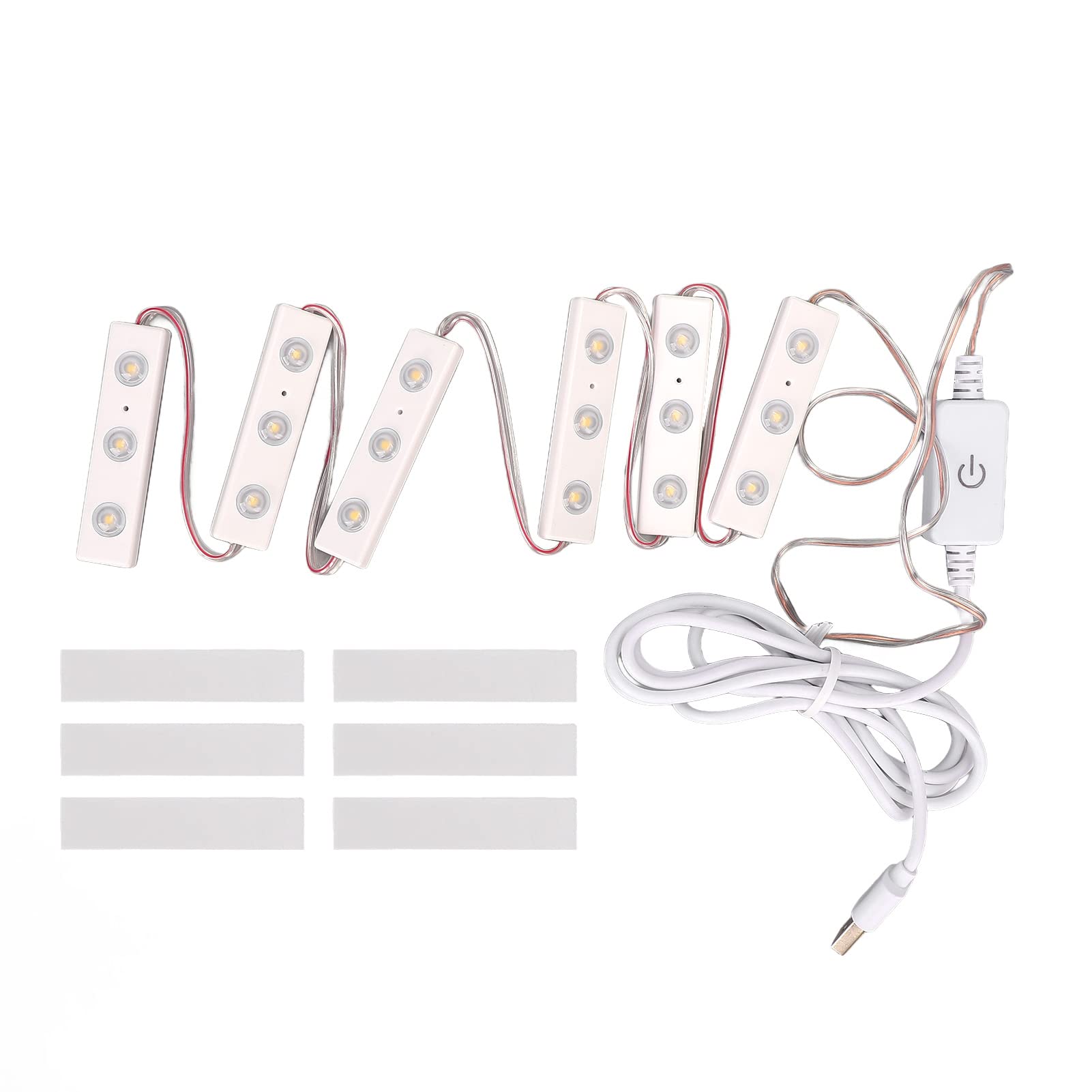 Led Vanity Mirror Lights Vanity Make Up Light, String Light Bars Ultra Bright White LED, Adjustable Brightness Lights Strip, USB Plug in Mirror Lights for Makeup Vanity Table and Bathroom(6 Strings)
