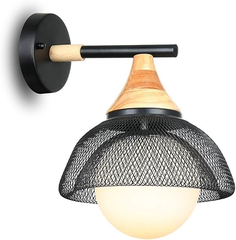 Nurluce Ironmesh Basket Wall Lamps Nordic Style Wall Scones For Modern Minimalist Scandinavian Style Wall Lamp Bedside Lamp Wall Hanging Lamp Bedroom Living Room Lighting Creative Wind Lamps Amazon Com