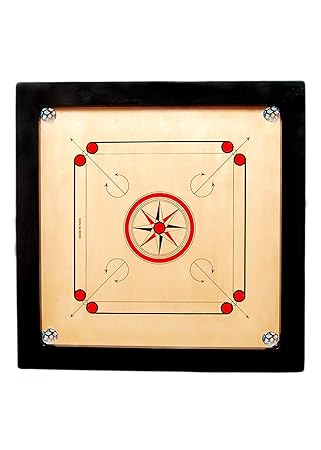 JAINA Star Carrom Board (Shiny High Gloss Finish Carrom Board with Coin, Striker & Carrom Powder) 36 inches (XX-Large)