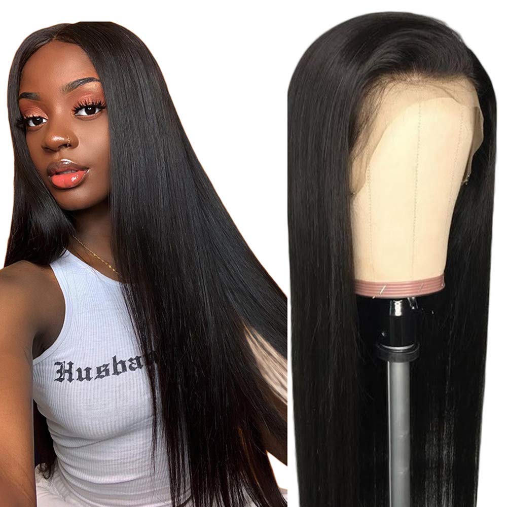 Ali Moda Malaysian Pre Plucked Silky Straight 360 Lace Front Wig 150% Density With Baby Hair Bleached Knots Cap Wig Human Virgin Hair Nature Hairline 24 inch