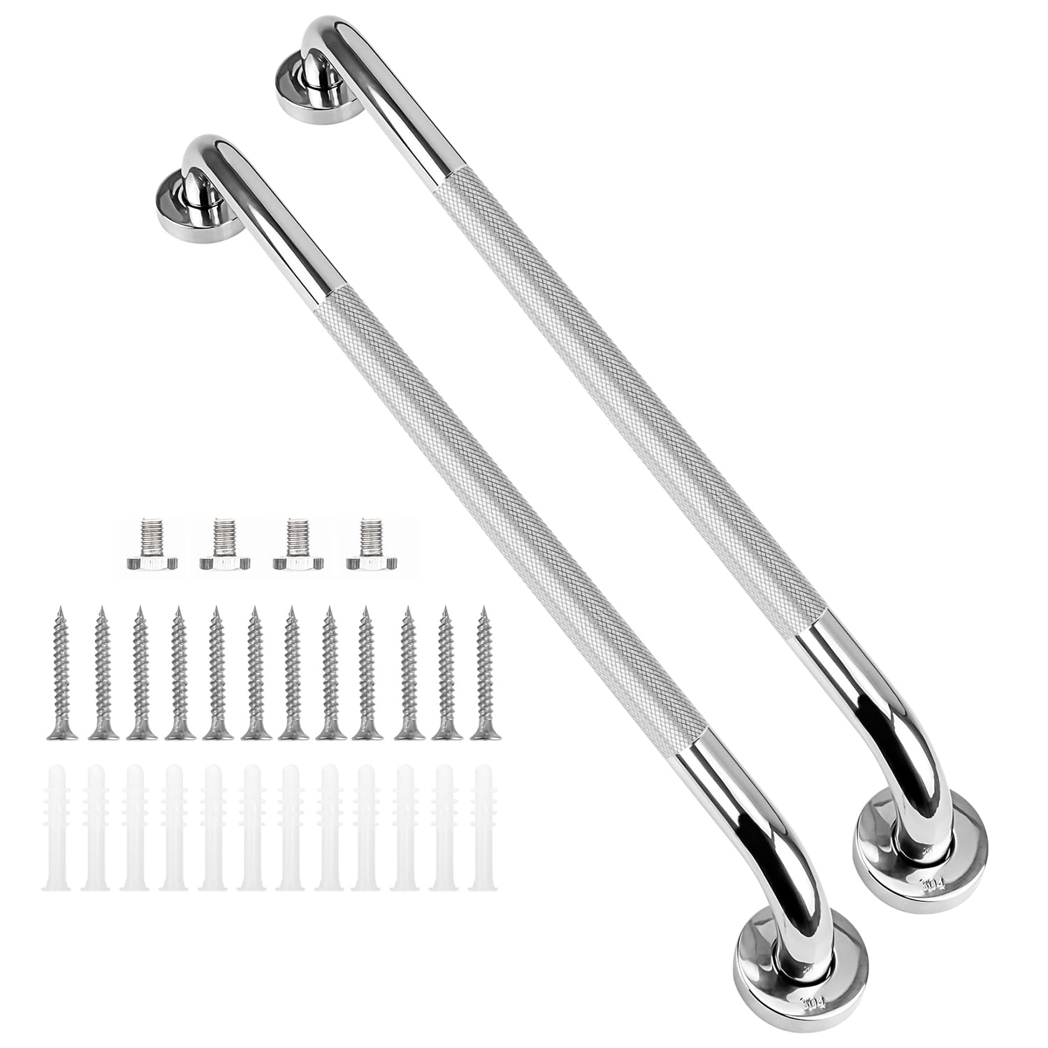supregear 2 Pack Bathroom Grab Bar Rail, 32 inch Anti Slip 304 Stainless Steel Shower Safety Handle, Disability Auxiliary for Toilet Handicap Elderly Senior Assist, 80 cm