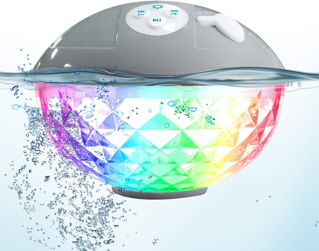 Uekars Enceintes Bluetooth Portables Plage Enceinte Douche pour Bain à Remous Gris Spa étang