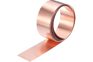 uxcell Copper Sheet Roll 2000mm x 20mm x 0.1mm, 99.9% Pure Copper Strip Copper Flashing Metal Foil Plate for Electricity DIY 